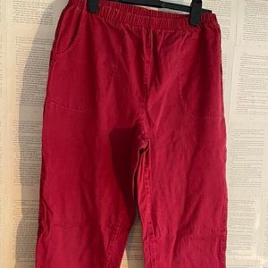 red trousers